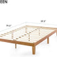 Mellow Naturalista Classic - 12 Inch Solid Wood Platform Bed with Wooden Slats, No Box Spring Needed, Easy Assembly, Queen, Pine