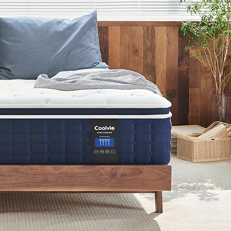 Coolvie Twin XL Mattress 12 Inch, Medium Firm XL Twin Mattress in a Box, Hybrid Individual Pocket Springs with Memory Foam, Cooler Sleep with Pressure Relief and Support